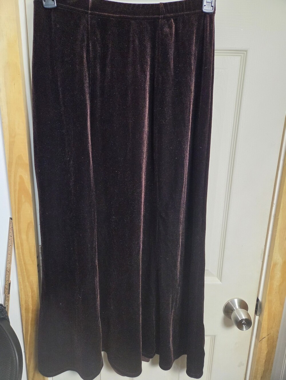 Y2K QVC 90's Era Vintage Velvet Chocolate Brown Skirt #03991